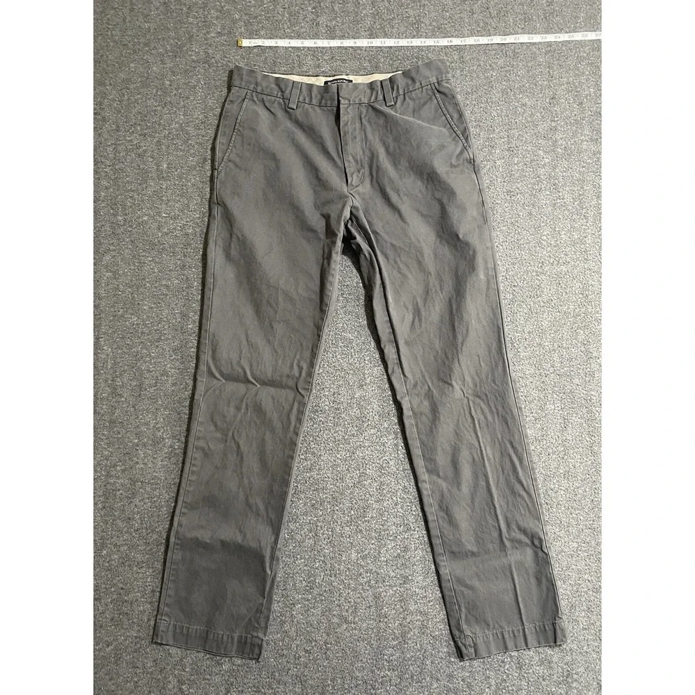 Banana Republic Aiden Chino Men Gray Flat Front Straight Leg Pants 33x34